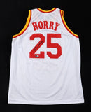 Robert Horry Signed Houston Rockets White Jersey (Beckett) 7xNBA Champion.