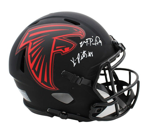 Michael Penix Jr. + Kyle Pitts Signed Atlanta Falcons Speed Auth Eclipse Helmet