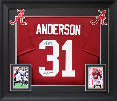 Alabama Will Anderson "Terminator" Signed Maroon Pro Style Framed Jersey BAS Wit