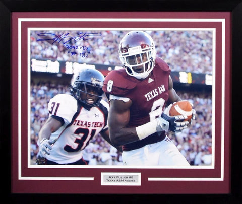 JEFF FULLER AUTOGRAPHED TEXAS A&M AGGIES 16x20 FRAMED PHOTO COA