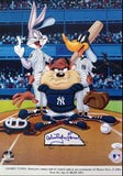 Whitey Ford Autographed Looney Tunes New York Yankees Photo Print -- JSA COA