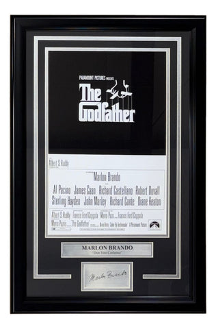Marlon Brando Framed 11x17 The Godfather Photo w/ Laser Engraved Signature