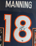 Peyton Manning Autographed Denver Broncos M&N Navy Jersey - Framed Fanatics COA