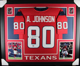 ANDRE JOHNSON (Texans red SKYLINE) Signed Autographed Framed Jersey Beckett