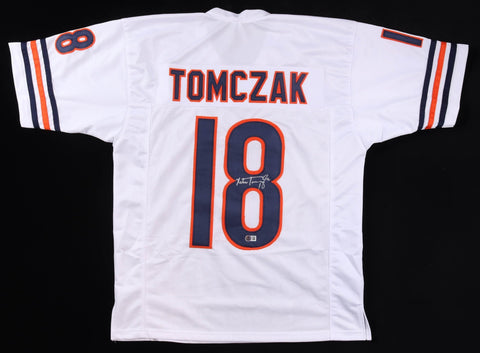 Mike Tomczak Signed Chicago Bears Home Jersey (Beckett) Ex-Ohio State Buckeye QB