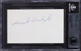 Lakers Kermit Washington Authentic Signed 3x5 Index Card BAS Slabbed