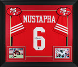 Malik Mustapha Authentic Signed Red Pro Style Framed Jersey Autographed BAS