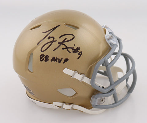 Tony Rice Signed Notre Dame Fighting Irish Mini Helmet Inscribed "88 MVP" (GTSM)