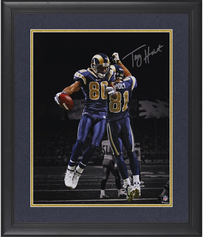 Torry Holt St. Louis Rams FRMD Signed 16x20 Celebration with Issac Bruce Photo