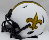 Drew Brees Auto Saints Lunar Eclipse Speed Mini Helmet (Smudged) Beckett WG57807