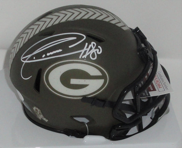 Packers DONALD DRIVER Signed Riddell SALUTE SERVICE Speed Mini Helmet AUTO - JSA