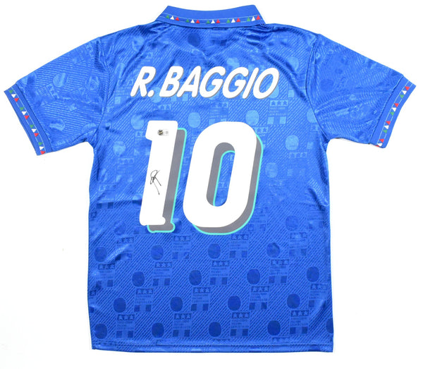 Roberto Baggio Autographed Italy Home Soccer Jersey #10 - Beckett *M