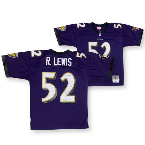 Ray Lewis Autographed Baltimore Signed Michell & Ness CHAMPS HOF Jersey JSA COA