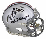 Ohio State Jack Sawyer "F*** Michigan" Signed Speed Mini Helmet BAS Witnessed