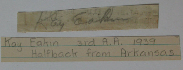 Kay Eakin Arkansas Razorbacks/New York Giants Signed Cut PSA/DNA 145107