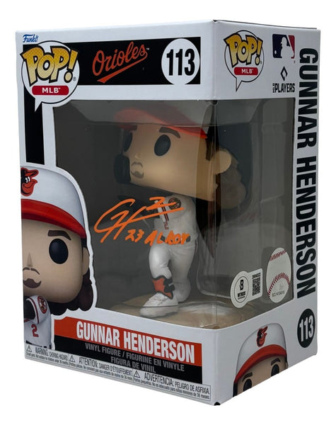 Gunnar Henderson Signed Baltimore Orioles Funko Pop #113 23 AL ROY BAS