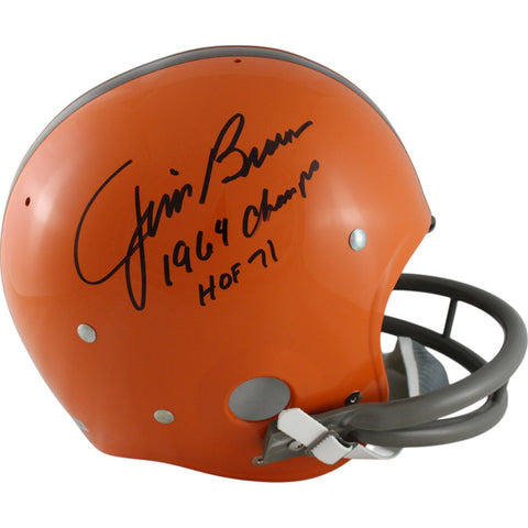 Jim Brown Autographed Cleveland Browns TK Helmet 64 Champs HOF 71 FAN 50157