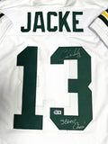 Packers CHRIS JACKE Signed Custom Replica White Jersey AUTO w/ XXXI Champs - BAS