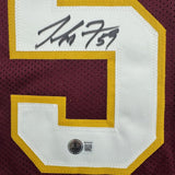 Framed Signed London Fletcher 35x39 Washington Maroon Jersey Beckett COA