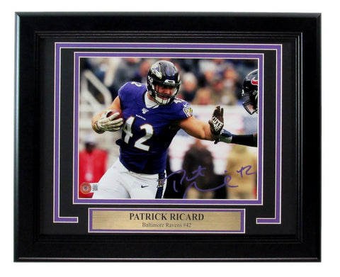 Patrick Ricard Signed 8x10 Photo Baltimore Ravens Framed Beckett 186179