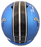 Lions Sam LaPorta Signed 2024 On Field Alt F/S Speed Rep Helmet W/ Case BAS Wit