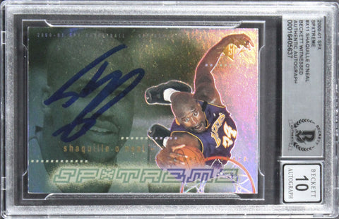 Lakers Shaquille O'Neal Signed 2000 SPX Spxtreme #X11 Card Auto 10! BAS Slabbed