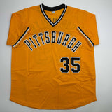 Autographed/Signed Manny Sanguillen Pittsburgh Yellow Baseball Jersey JSA COA
