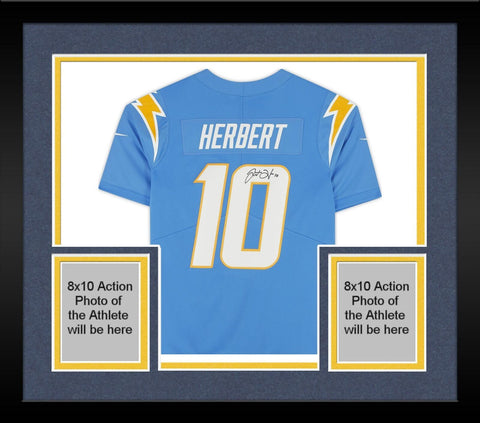 FRMD Justin Herbert Los Angeles Chargers Signed Powder Blue Nike Limited Jersey