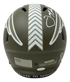 Julian Edelman Signed Patriots FS Salute To Service Speed Replica Helmet JSA