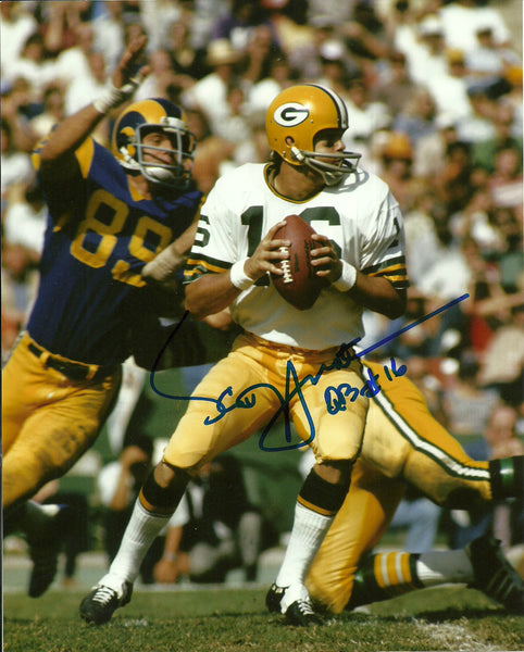 Packers QB SCOTT HUNTER Signed 8x10 AUTO Action Photo #4 vs Rams