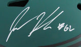 Jason Kelce Signed/Inscr Full Size Replica Rave Eagles Helmet PSA/DNA 208037
