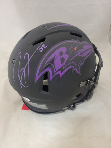RAY LEWIS SIGNED BALTIMORE RAVENS F/S ECLIPSE SPEED AUTHENTIC HELMET BECKETT