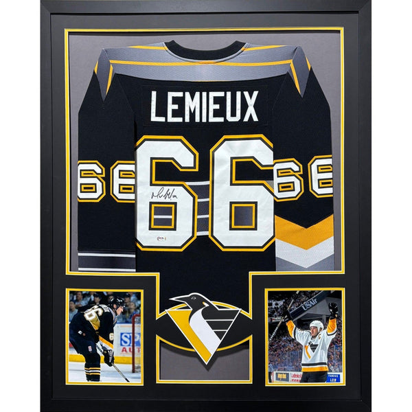 Mario Lemieux Autographed Signed Framed TB Penguins Jersey PSA/DNA