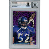 Ray Lewis Autographed 1999 Pacific Aurora #14 Trading Card Beckett 53006