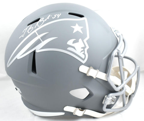 Tedy Bruschi Signed New England Patriots F/S Slate Speed Helmet - Beckett W Holo