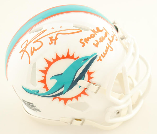 Ricky Williams Signed Miami Dolphins Mini Helmet Inscribed "Smoke Weed Everyday"
