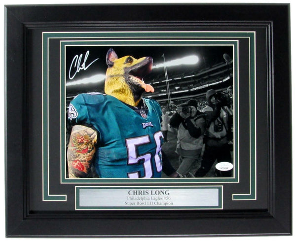 Chris Long Philadelphia Eagles Signed/Autographed 8x10 Photo Framed JSA 157832