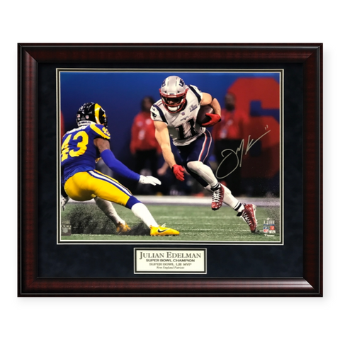 Julian Edelman Signed Autographed 16x20 Photograph Framed to 23x27 NEP