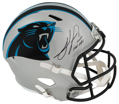 Julius Peppers Signed Panthers Riddell F/S Speed Rep Helmet w/HOF 2024 -(SS COA)