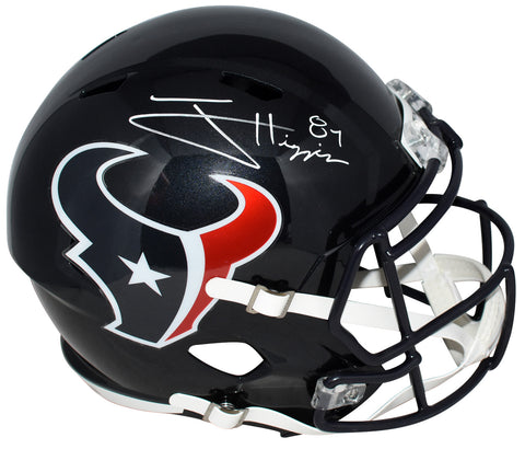 JAYDEN HIGGINS AUTOGRAPHED HOUSTON TEXANS FULL SIZE SPEED HELMET BECKETT