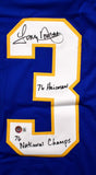 Tony Dorsett Signed Blue College Style Jersey w/ Heisman Natl Champs - BA W Holo