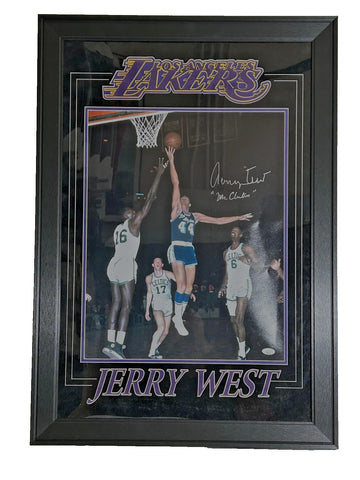 Jerry West Autographed "Mr. Clutch" 16x20 Framed Photo - LA Lakers JSA COA