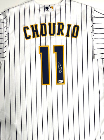 Brewers Outfielder JACKSON CHOURIO Signed Official Nike Pinstripe Jersey AUTO