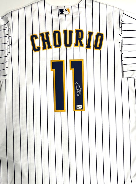 Brewers Outfielder JACKSON CHOURIO Signed Official Nike Pinstripe Jersey AUTO