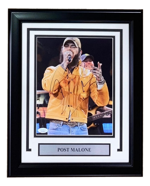Post Malone Signed Framed 8x10 Photo JSA Hologram