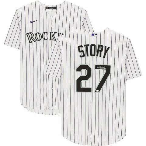 TREVOR STORY Autographed Colorado Rockies White Nike Jersey FANATICS