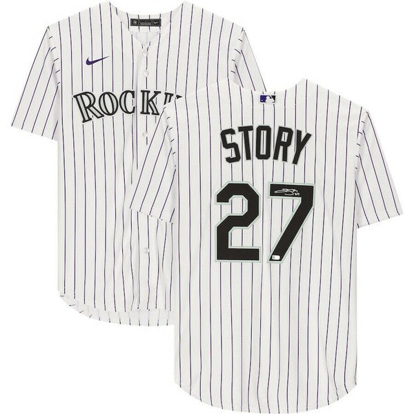 TREVOR STORY Autographed Colorado Rockies White Nike Jersey FANATICS