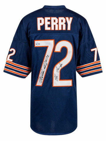 William Perry Signed Navy T/B Custom Football Jersey w/The Fridge (SCHWARTZ COA)