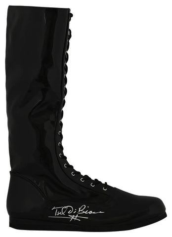 Ted DiBiase (WWE) Signed Black Wrestling Costume Boot - (SCHWARTZ SPORTS COA)