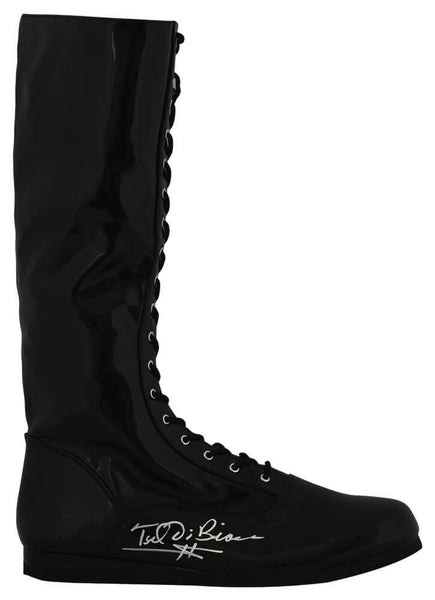 Ted DiBiase (WWE) Signed Black Wrestling Costume Boot - (SCHWARTZ SPORTS COA)